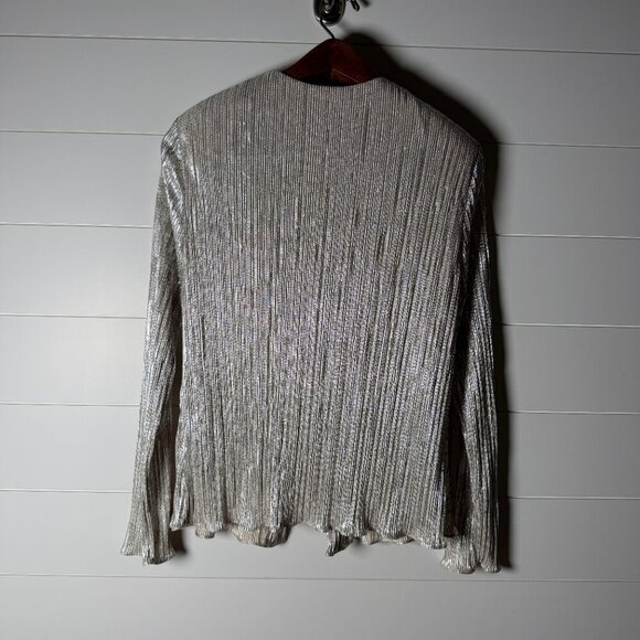 Cachet Evening Jacket & Tank Platinum Open Front with Sparkle Button Closure - Picture 4 of 11